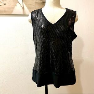 Worthington Black Sequin Tank Top